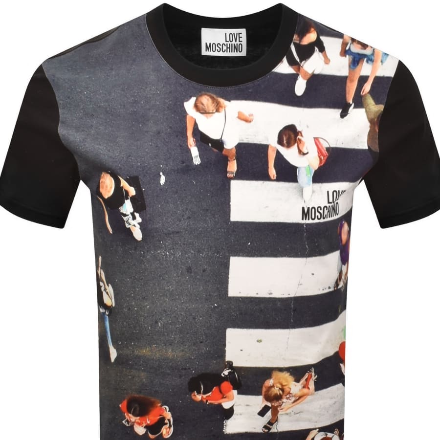 Image number 2 for Moschino Graphic T Shirt Black