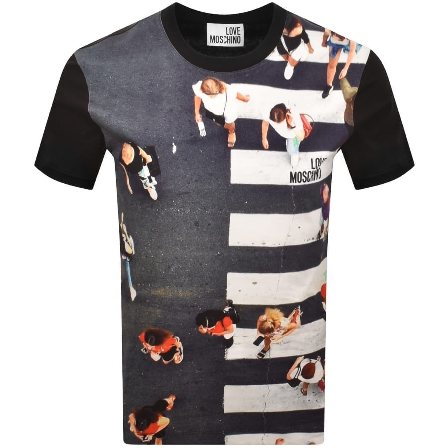 Image number 1 for Moschino Graphic T Shirt Black