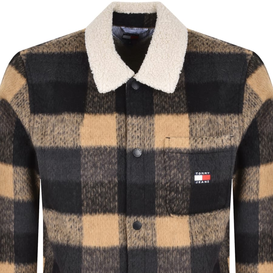 Image number 2 for Tommy Jeans Brushed Overshirt Black