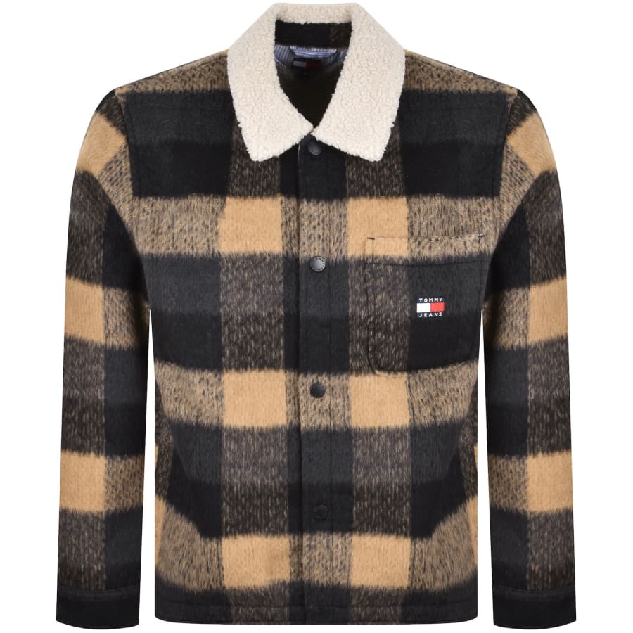 Image number 1 for Tommy Jeans Brushed Overshirt Black