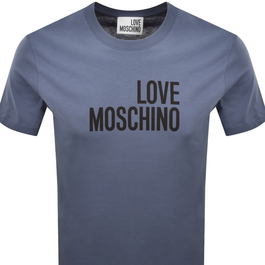 Image number 2 for Moschino Graphic T Shirt Blue