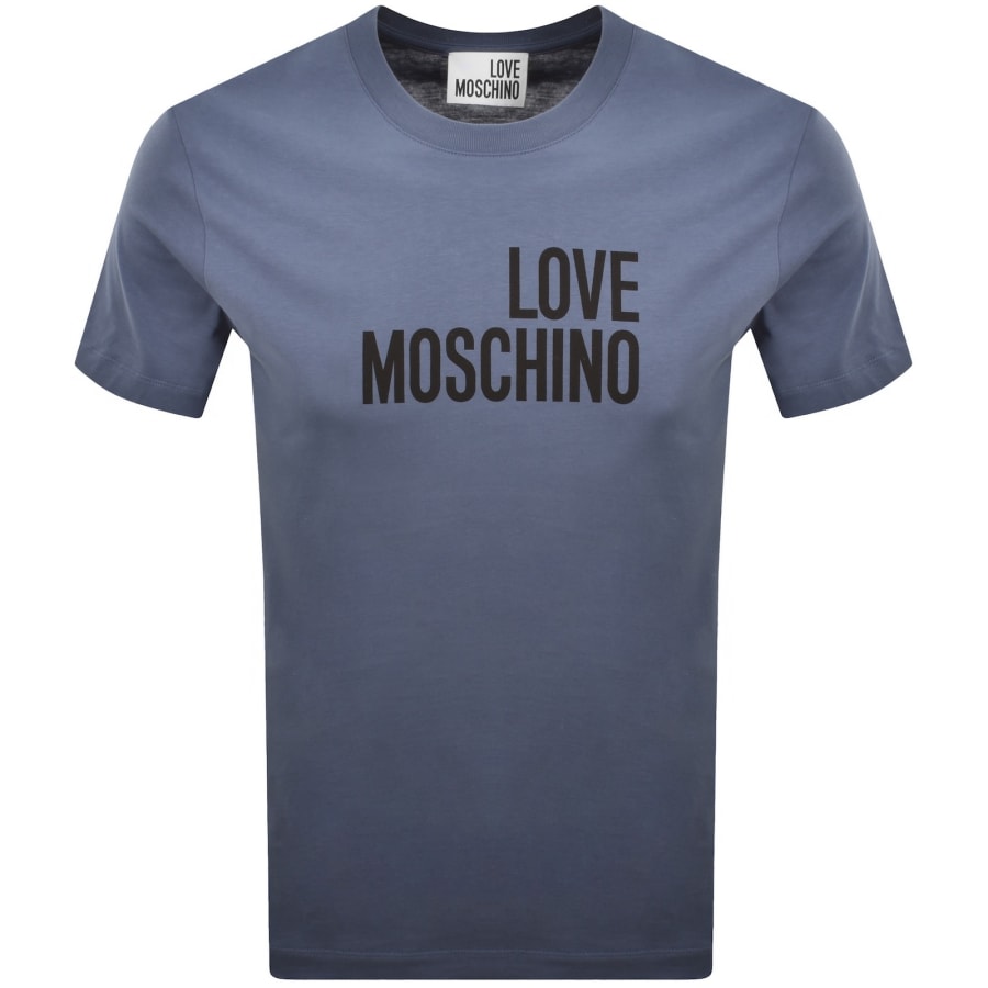 Image number 1 for Moschino Graphic T Shirt Blue