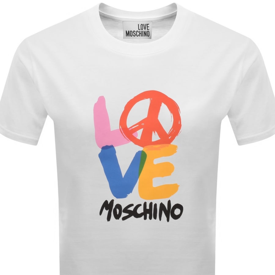 Image number 2 for Moschino Graphic T Shirt White