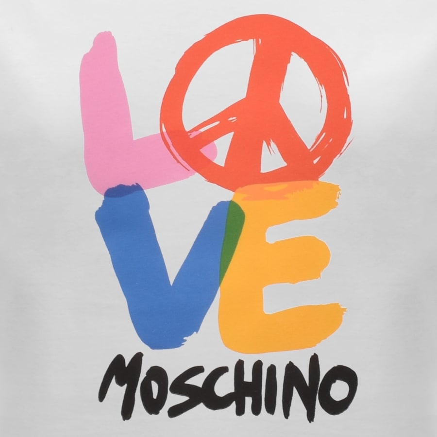 Image number 3 for Moschino Graphic T Shirt White