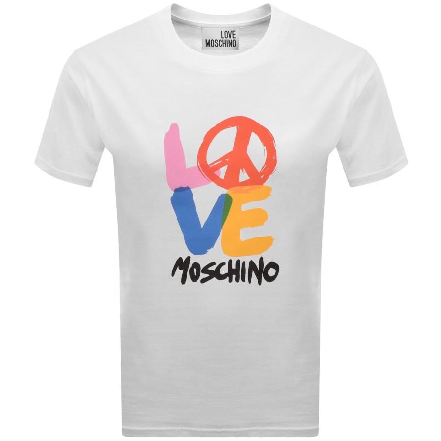 Image number 1 for Moschino Graphic T Shirt White