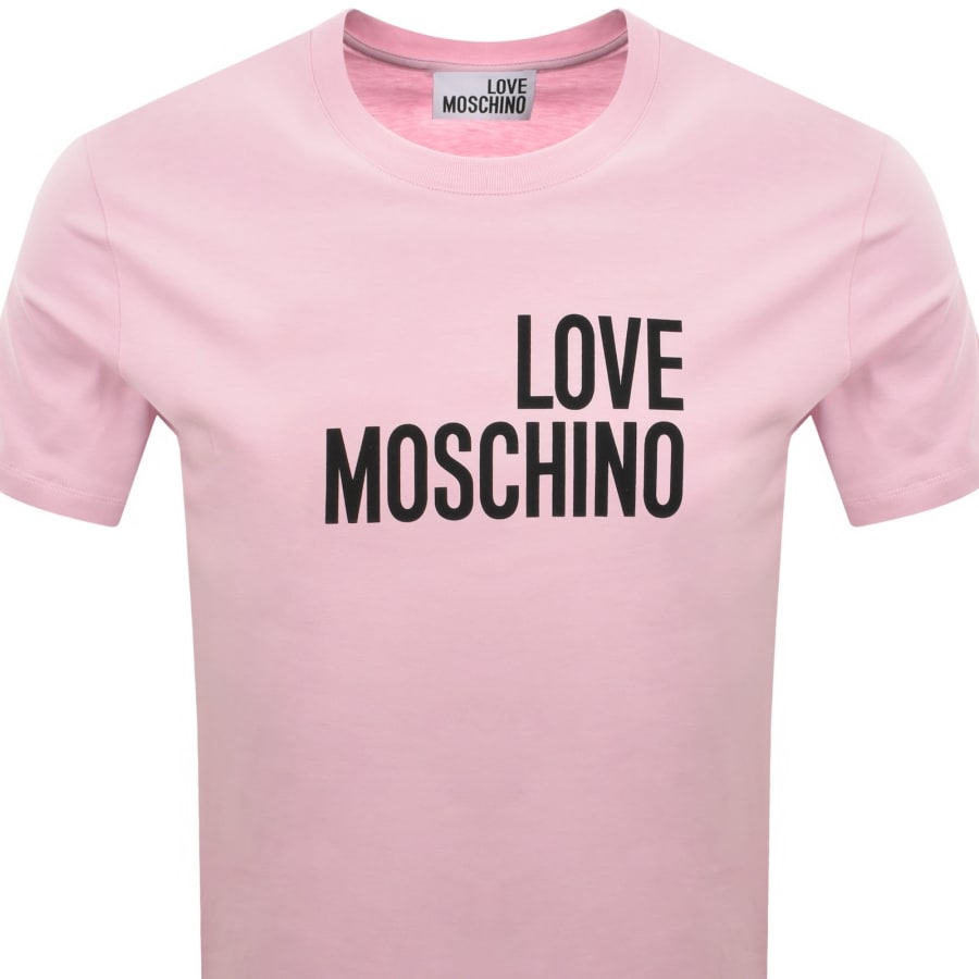 Image number 2 for Moschino Graphic T Shirt Pink
