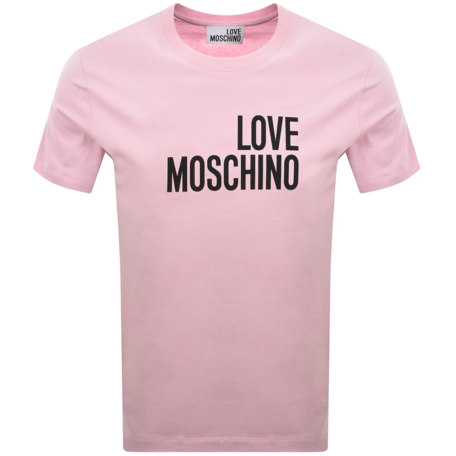 Image number 1 for Moschino Graphic T Shirt Pink