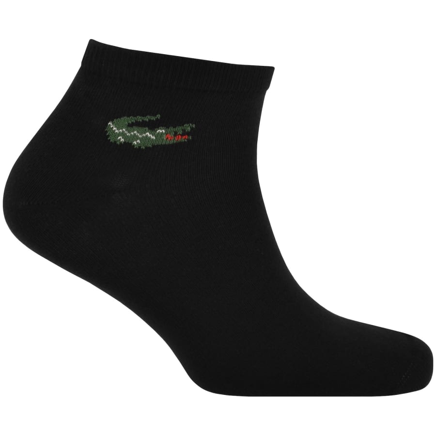 Image number 2 for Lacoste 3 Pack Ankle Socks Black