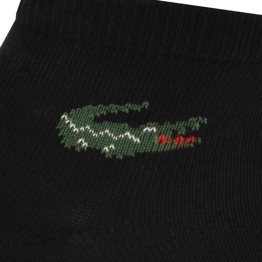 Image number 3 for Lacoste 3 Pack Ankle Socks Black