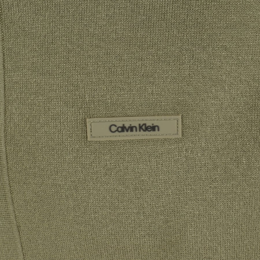 Image number 3 for Calvin Klein Knit Polo Jumper Green