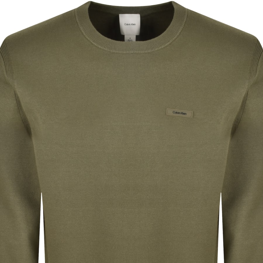 Image number 2 for Calvin Klein Crew Neck Jumper Green