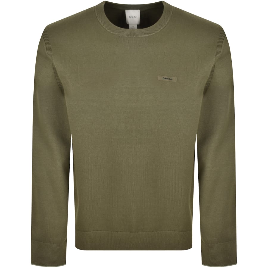 Image number 1 for Calvin Klein Crew Neck Jumper Green