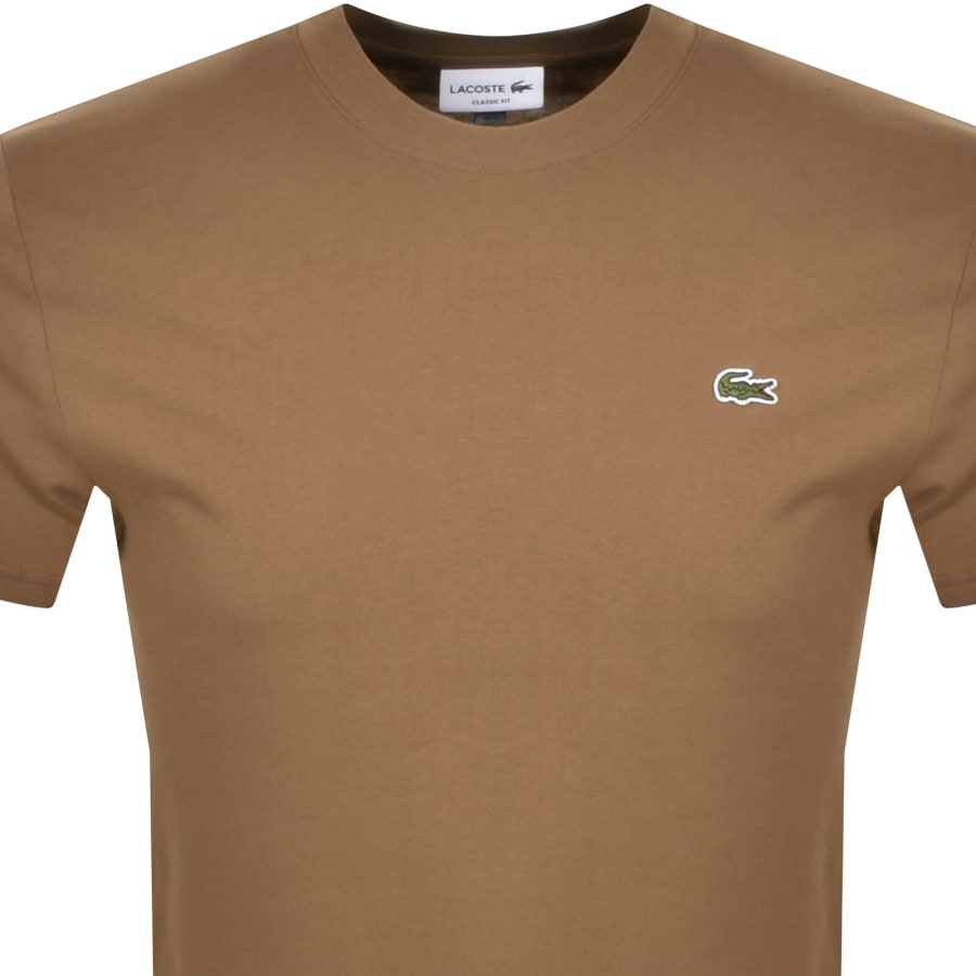 Image number 2 for Lacoste Crew Neck T Shirt Brown