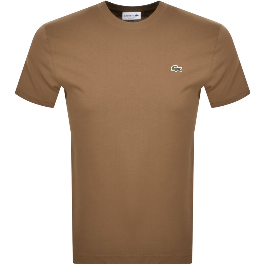 Image number 1 for Lacoste Crew Neck T Shirt Brown