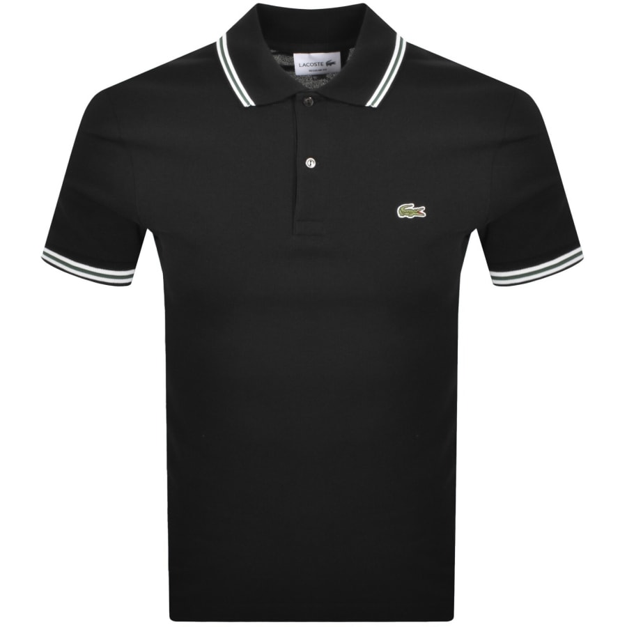 Image number 1 for Lacoste Tipped Polo T Shirt Black