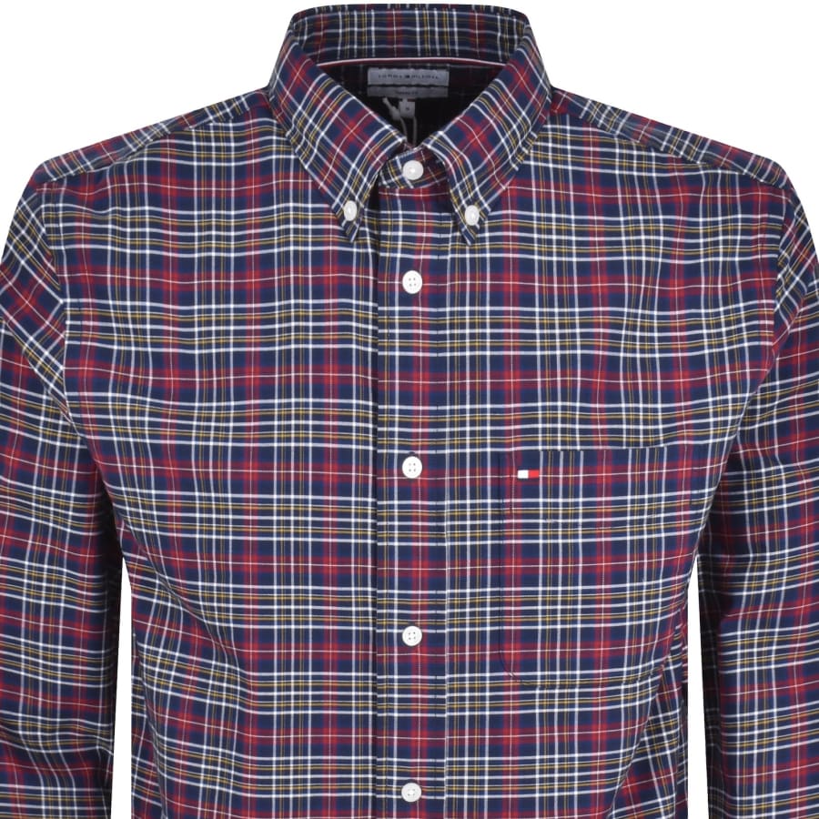 Image number 2 for Tommy Hilfiger Long Sleeve Tartan Shirt Navy