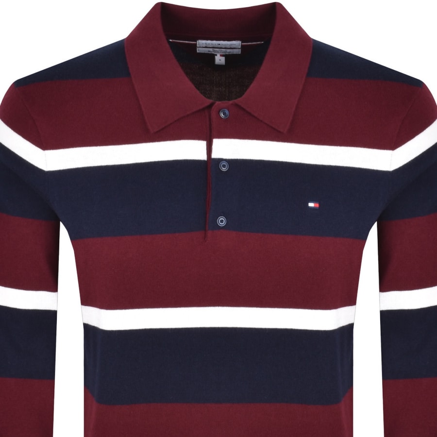 Image number 2 for Tommy Hilfiger Cashmere Polo Jumper Red