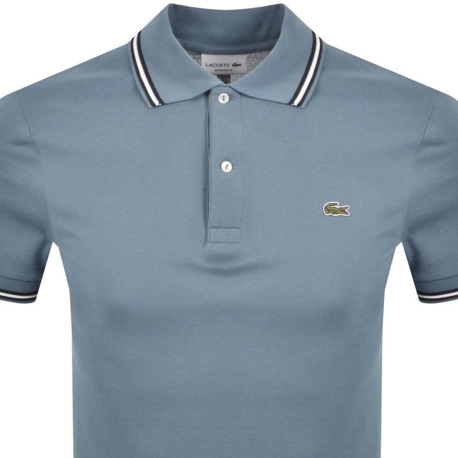 Image number 2 for Lacoste Tipped Polo T Shirt Blue