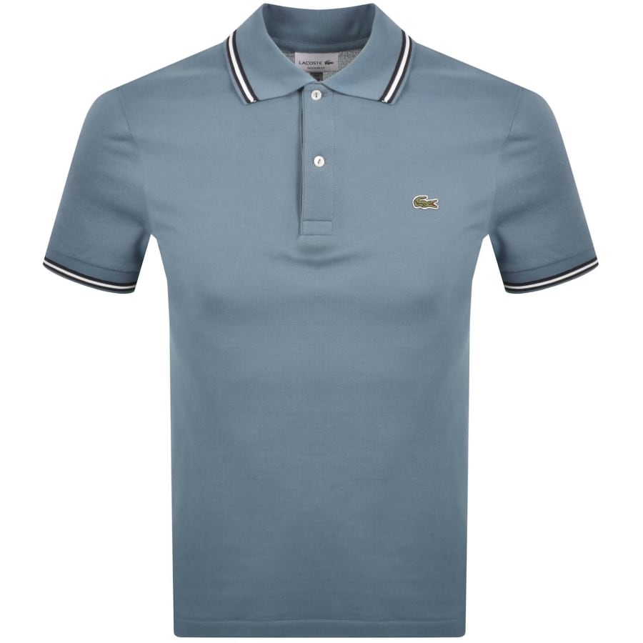 Image number 1 for Lacoste Tipped Polo T Shirt Blue