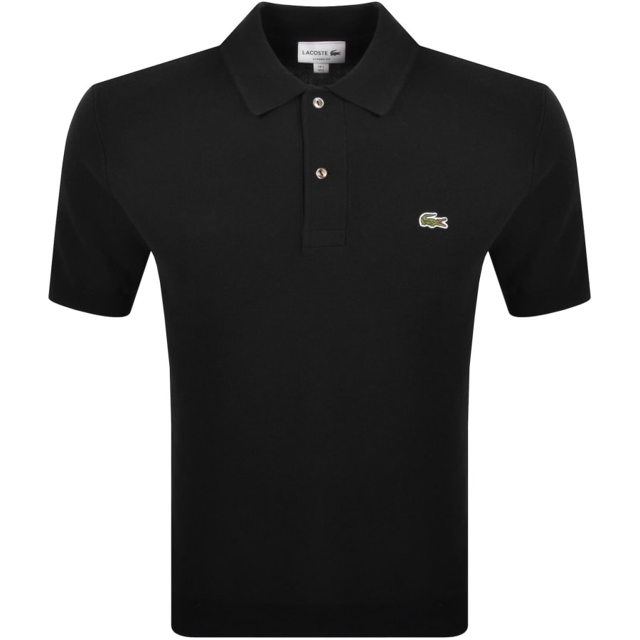 Image number 1 for Lacoste Knit Polo T Shirt Black