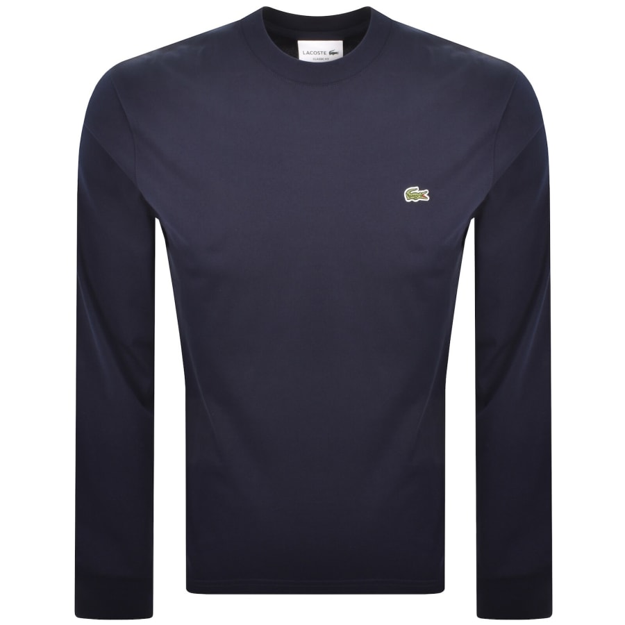 Image number 1 for Lacoste Long Sleeved T Shirt Navy