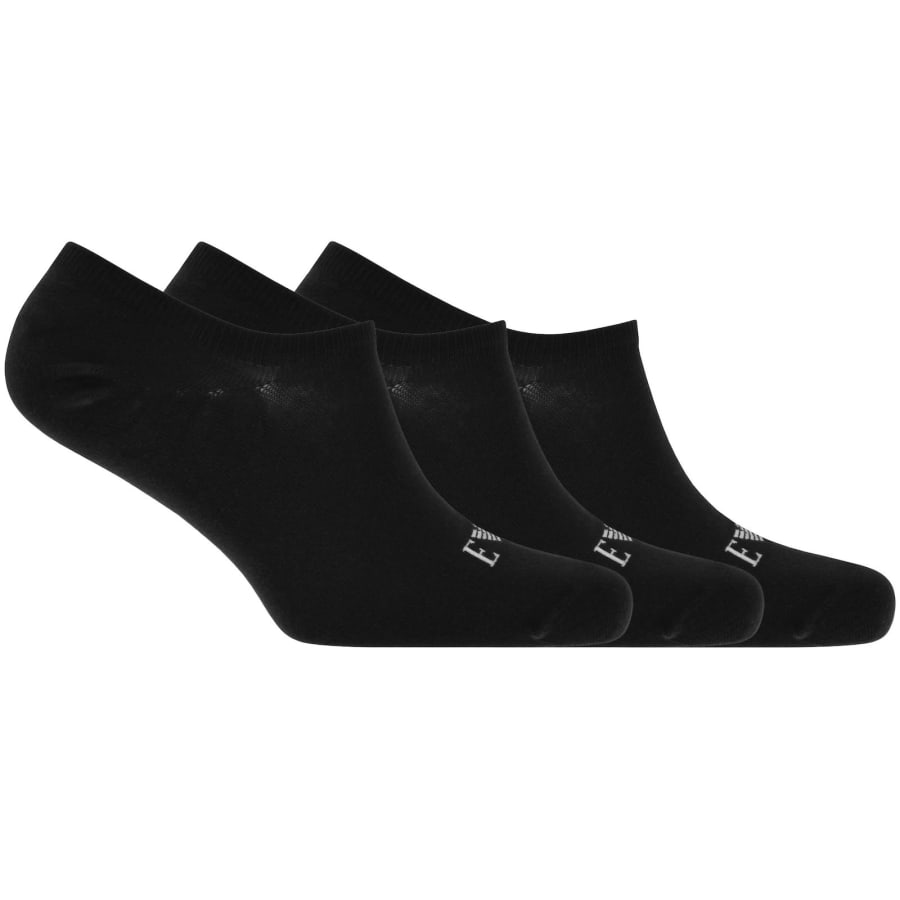 Image number 1 for Emporio Armani 3 Pack Low Cut Socks Black