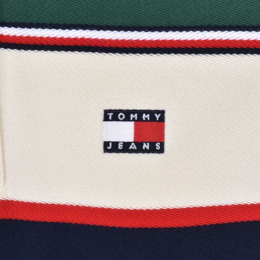 Image number 3 for Tommy Jeans Varsity Stripe Rugby Polo Shirt Green