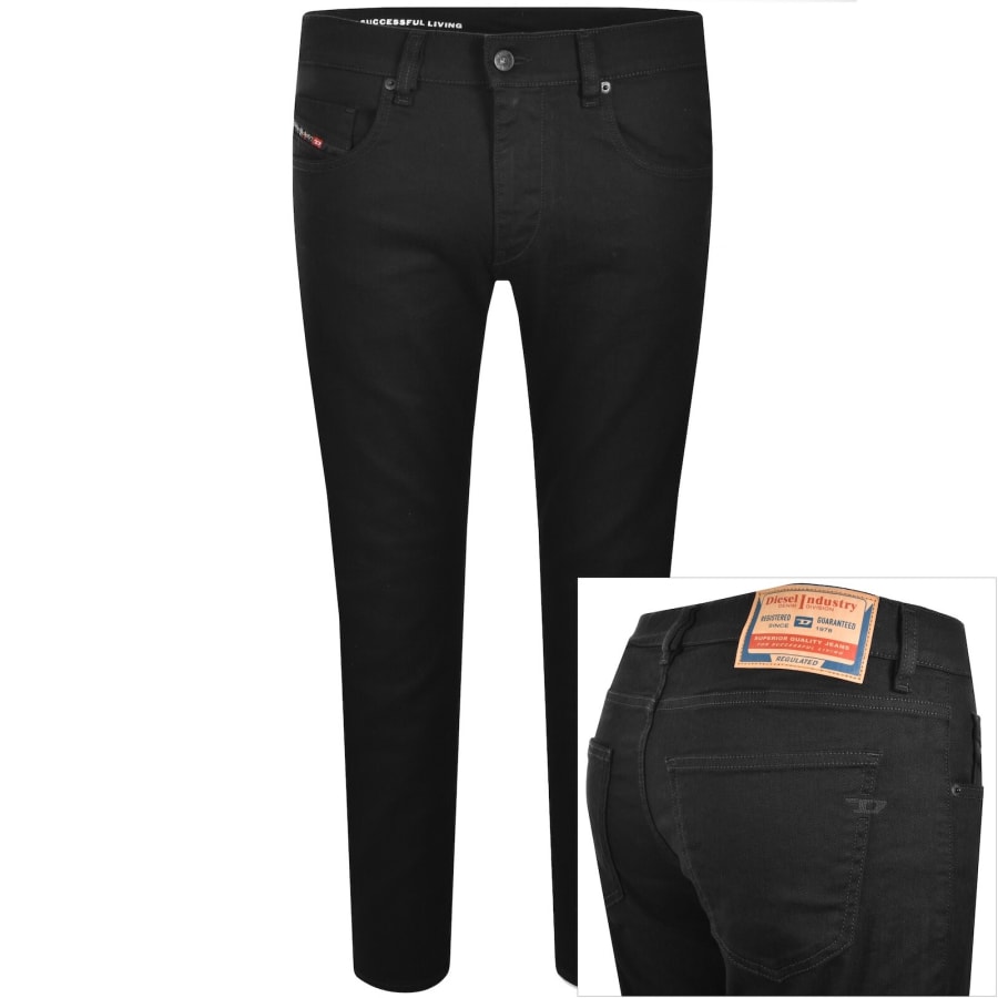 Image number 1 for Diesel D Strukt Slim Fit Jeans Black