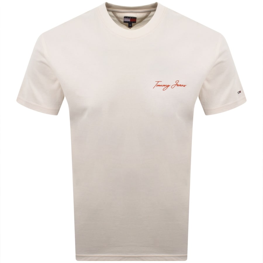 Image number 2 for Tommy Jeans DNA T Shirt Cream