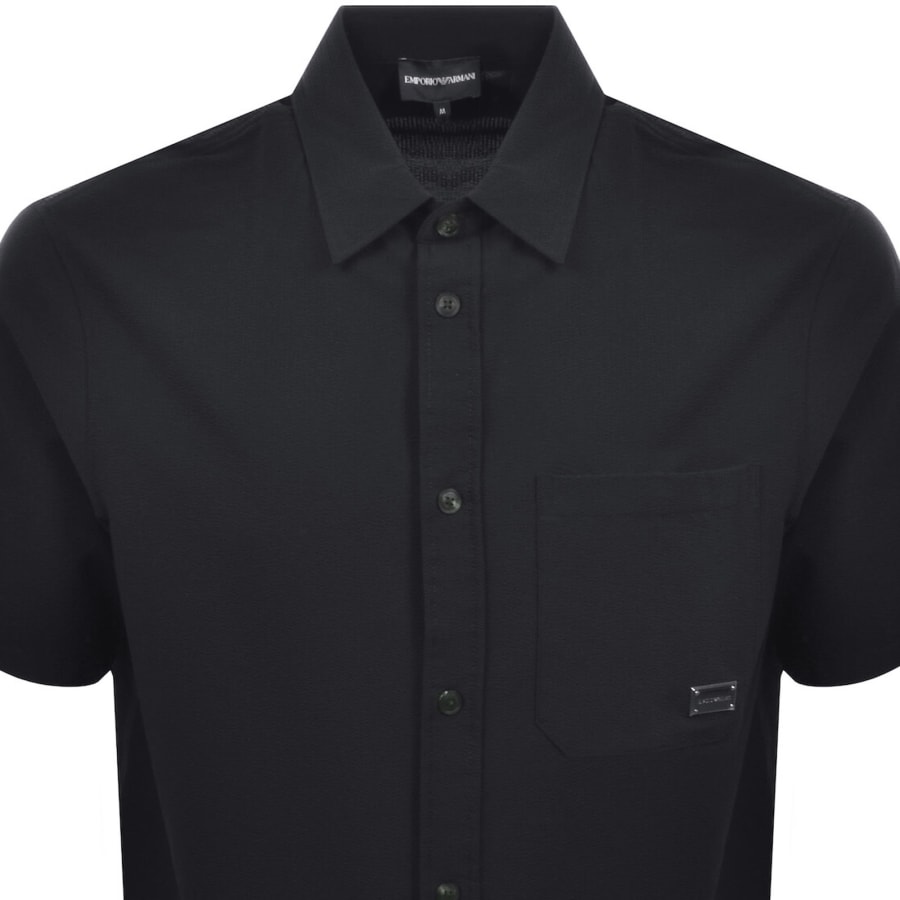Image number 2 for Emporio Armani Short Sleeved Shirt Navy