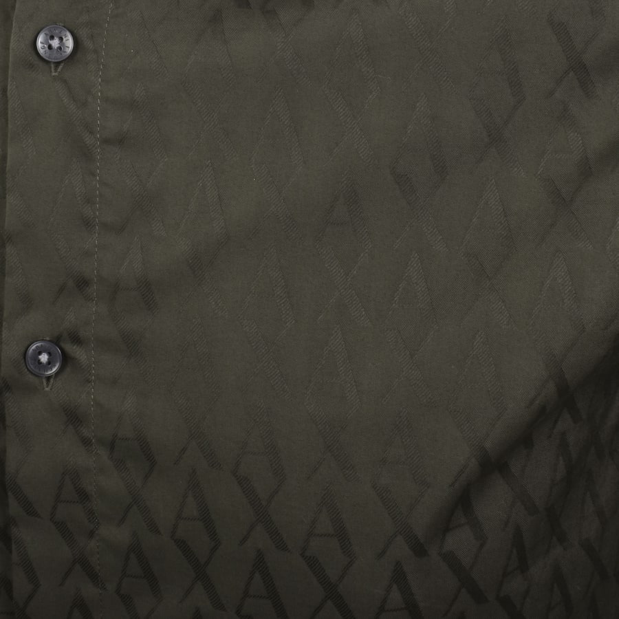Image number 4 for Armani Exchange All Over Print Shirt Peat Green