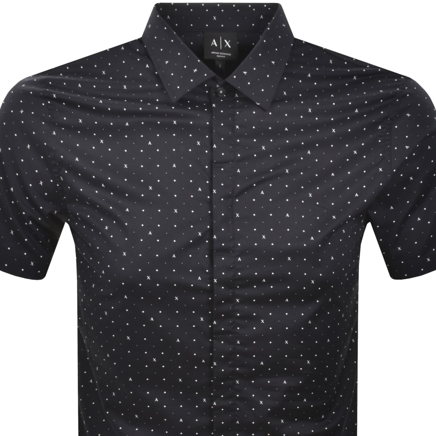 Image number 2 for Armani Exchange AX Pattern Shirt Deep Navy