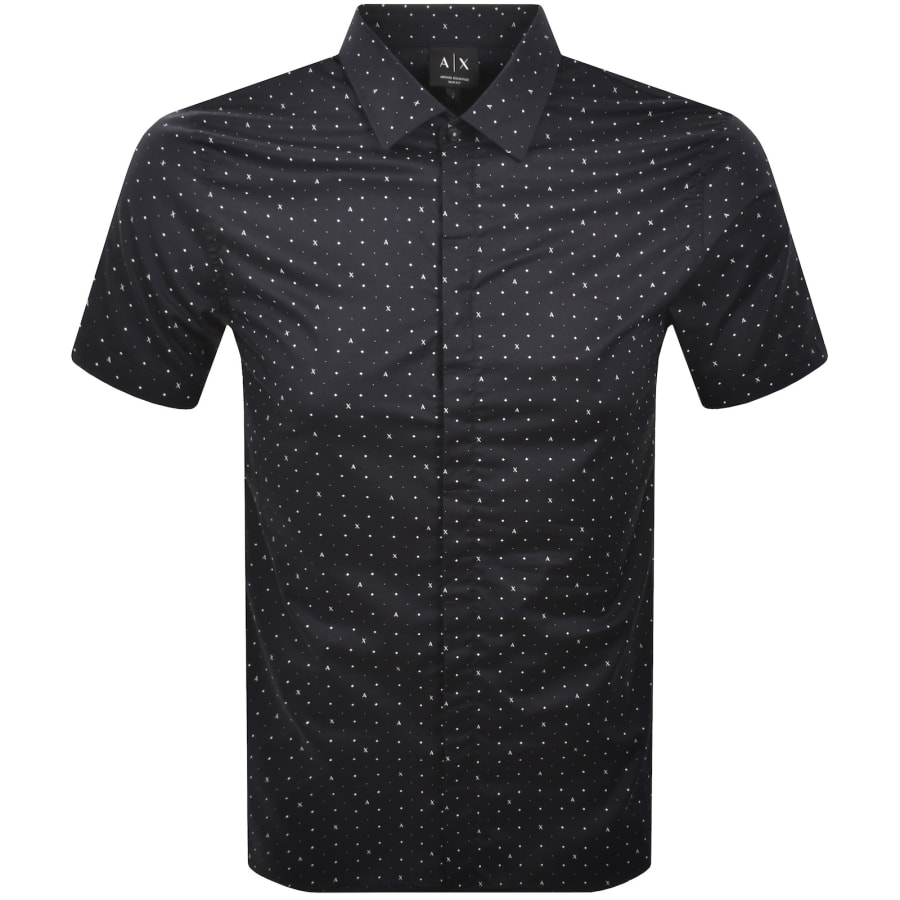 Image number 1 for Armani Exchange AX Pattern Shirt Deep Navy