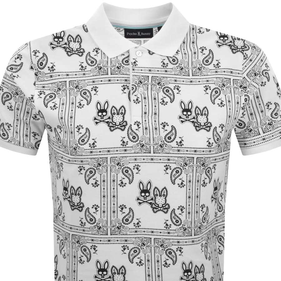 Image number 2 for Psycho Bunny Luke All Over Print Polo White