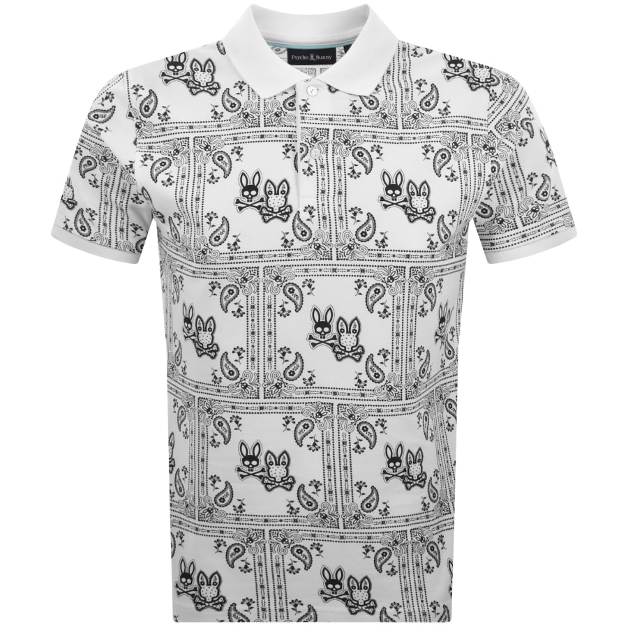 Image number 1 for Psycho Bunny Luke All Over Print Polo White