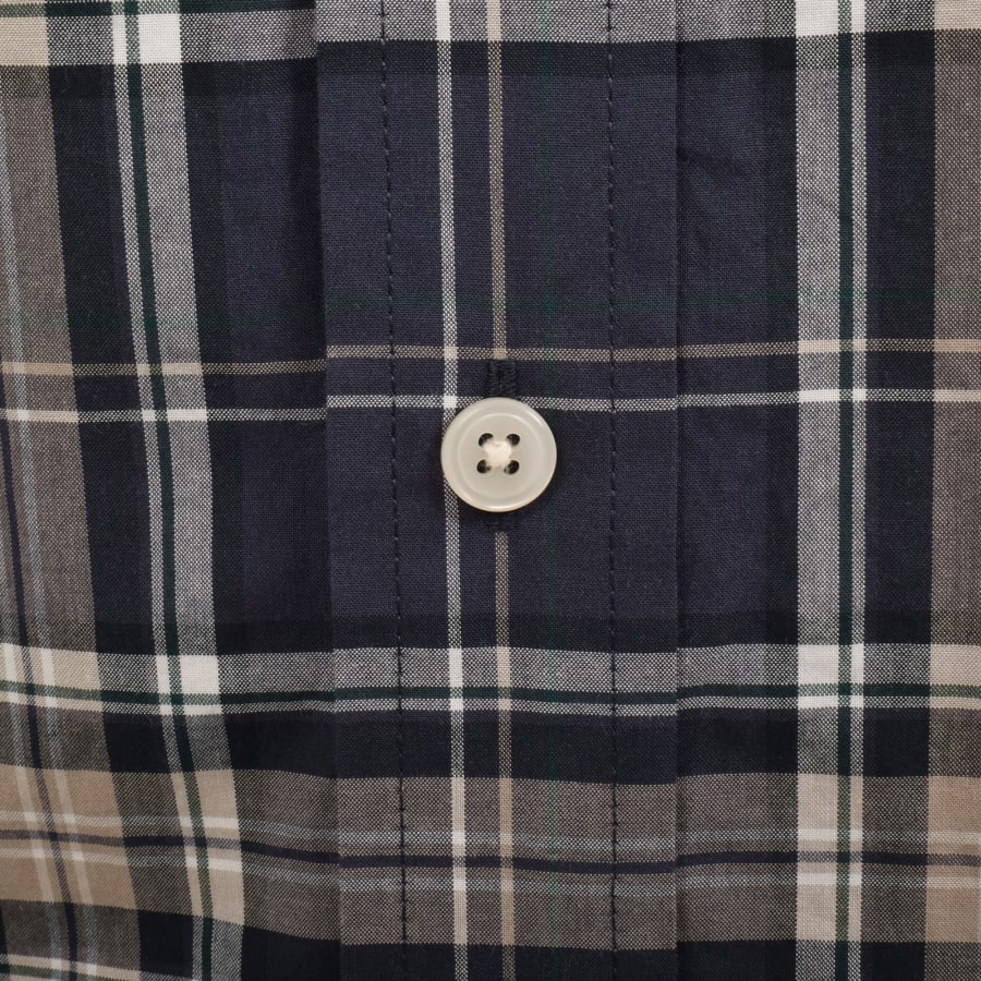 Image number 4 for Gant Poplin Check Long Sleeved Shirt Navy