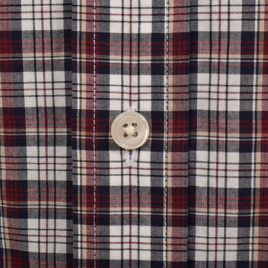 Image number 4 for Gant Poplin Check Long Sleeved Shirt Burgundy