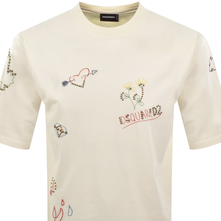 Image number 2 for DSQUARED2 Logo T Shirt Cream
