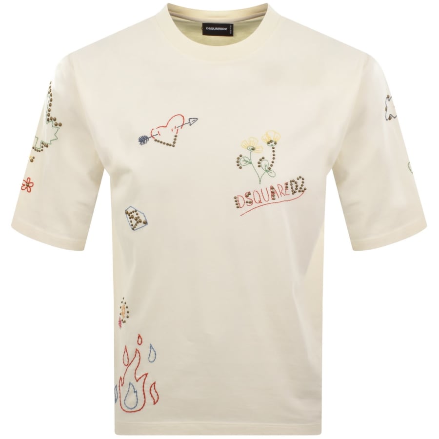 Image number 1 for DSQUARED2 Logo T Shirt Cream