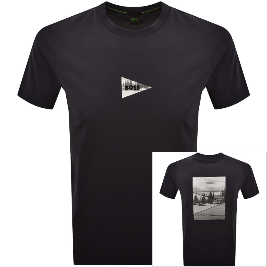 Image number 1 for BOSS Network Photo T Shirt Dark Blue