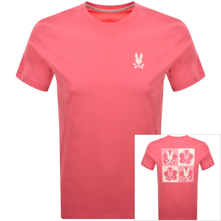 Image number 1 for Psycho Bunny Aiden Back Graphic T Shirt Pink