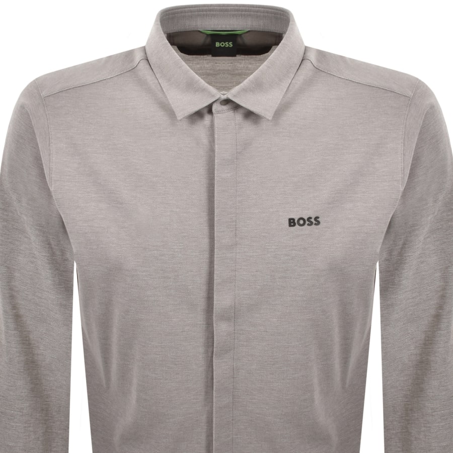 Image number 2 for BOSS Long Sleeved Dymova Shirt Brown