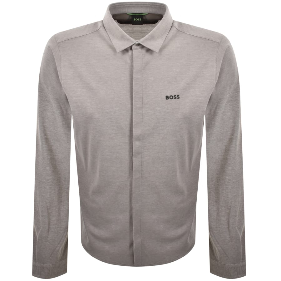 Image number 1 for BOSS Long Sleeved Dymova Shirt Brown