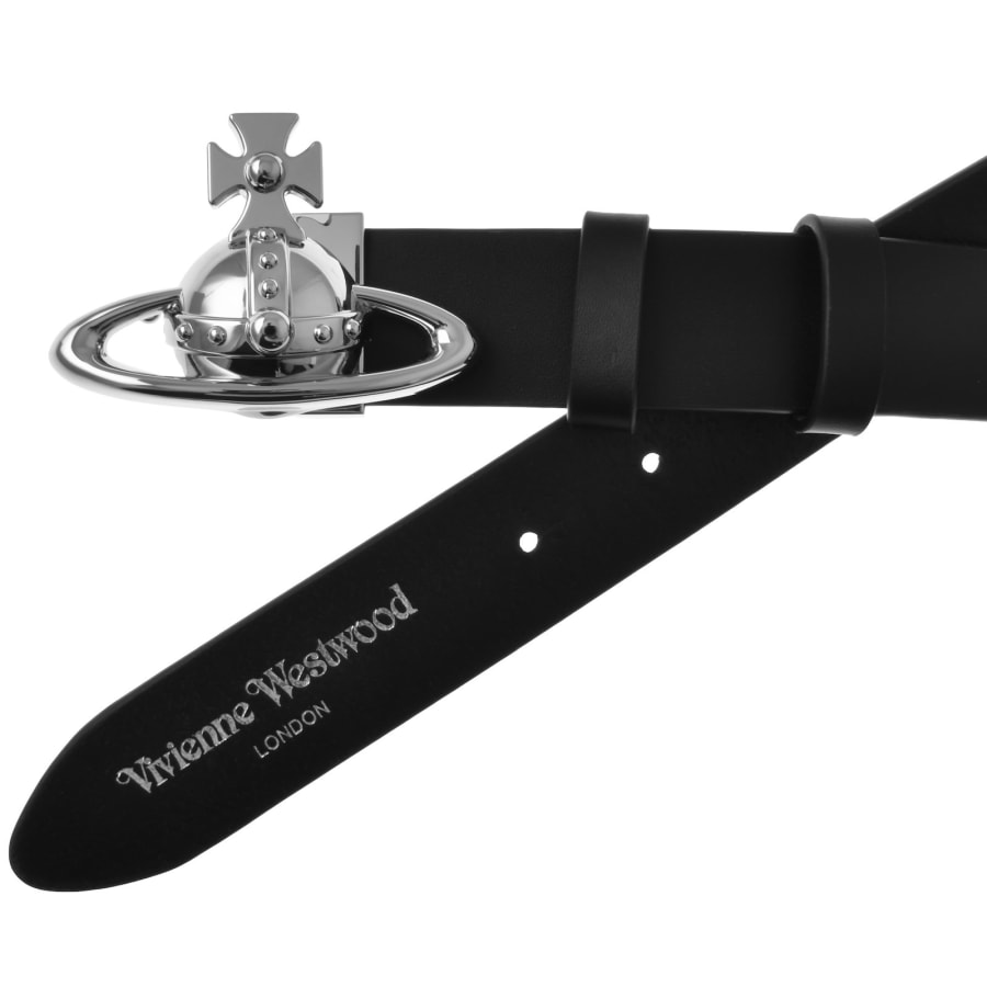 Image number 2 for Vivienne Westwood Orb Buckle Belt Black