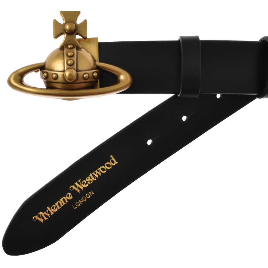 Image number 2 for Vivienne Westwood Orb Buckle Belt Black