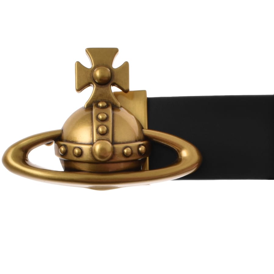 Image number 3 for Vivienne Westwood Orb Buckle Belt Black