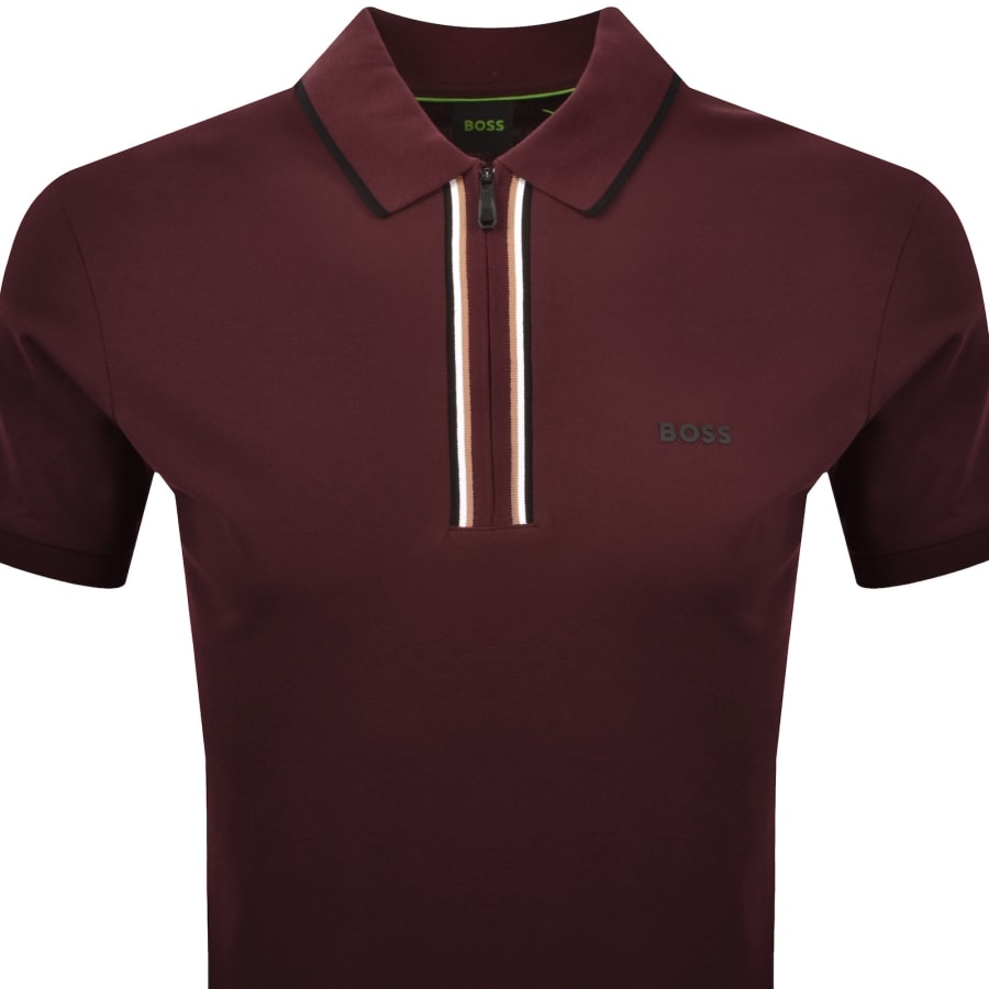 Image number 2 for BOSS Slim Fit Philix Polo T Shirt Burgundy