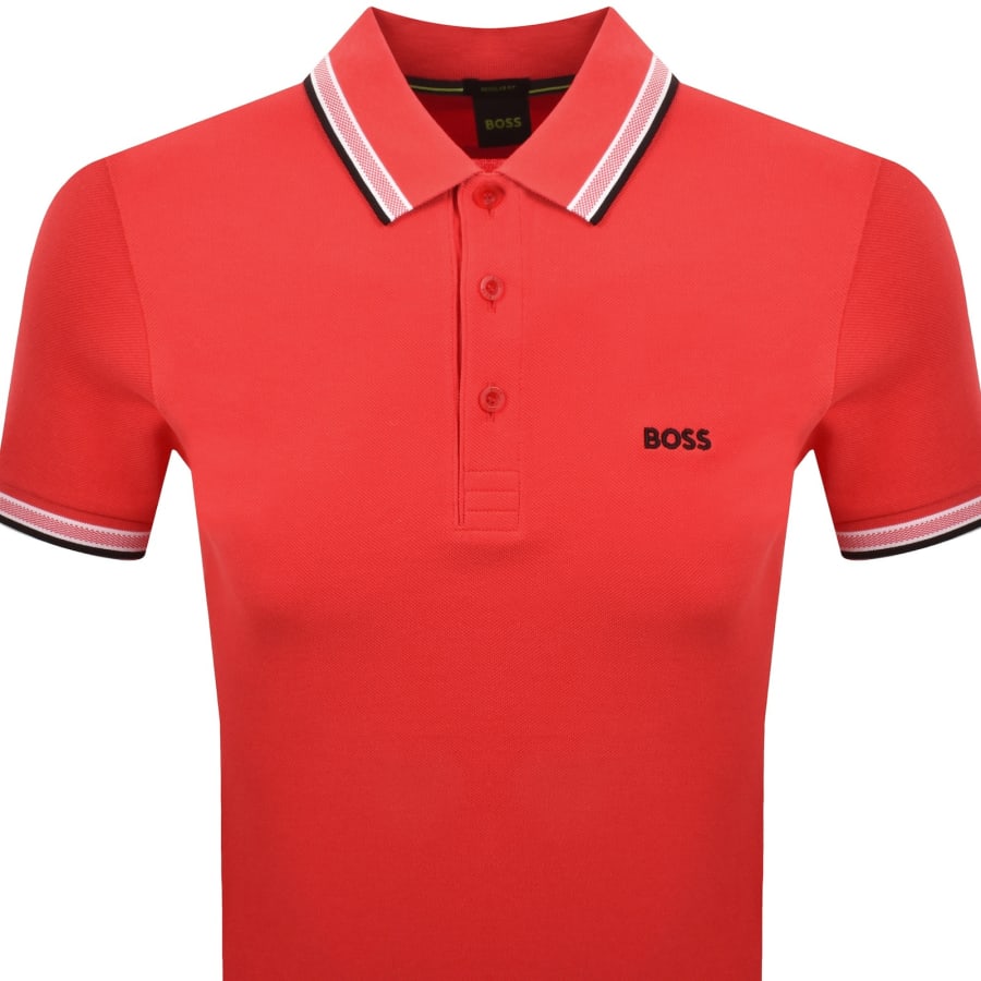 Image number 2 for BOSS Paddy Polo T Shirt Bright Red