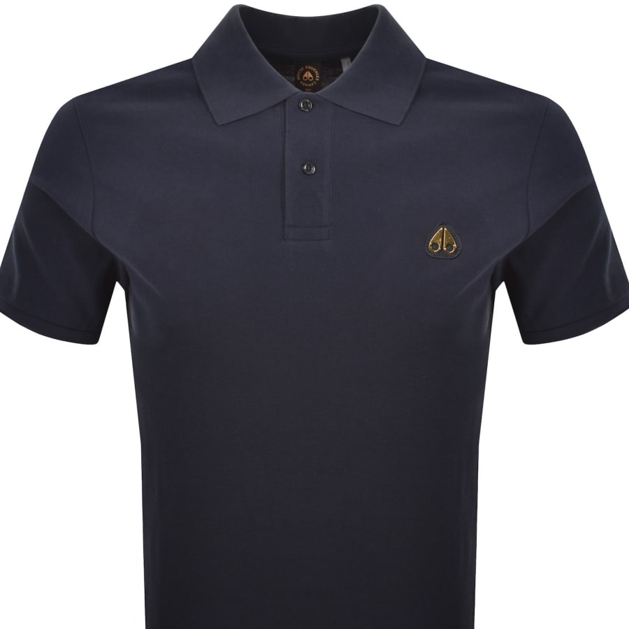 Image number 2 for Moose Knuckles Everett Gold Polo T Shirt Navy