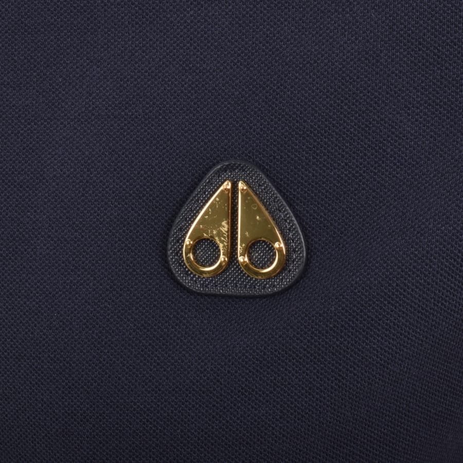 Image number 3 for Moose Knuckles Everett Gold Polo T Shirt Navy